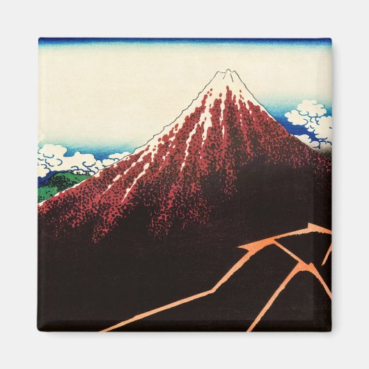 葛飾北斎 – 山頂の稲妻 マグネット (正面)