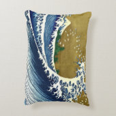 葛飾北斎 - 彩色大波 アクセントクッション (裏面(縦))