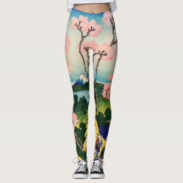 葛飾北斎 – 御殿山、東海道、品川 レギンス