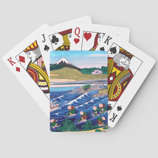 葛飾北斎 - 東海道金谷の富士 トランプ (裏面)