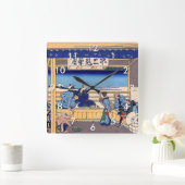 葛飾北斎 – 東海道・吉田 スクエア壁時計 (ホーム)