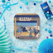 葛飾北斎 – 東海道・吉田 ペーパープレート (パーティー)