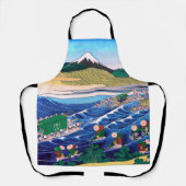 葛飾北斎 – 東海道・金屋の富士 エプロン (正面)