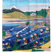 葛飾北斎 – 東海道・金屋の富士 シャワーカーテン (正面)