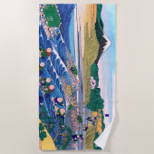 葛飾北斎 – 東海道・金屋の富士 ビーチタオル (正面)