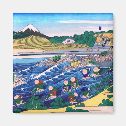 葛飾北斎 – 東海道・金屋の富士 マグネット (正面)