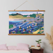 葛飾北斎 – 東海道・金屋の富士 吊り下げ型タペストリー (寝室)