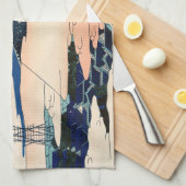 葛飾北斎 – 江戸浅草本願寺 キッチンタオル (四つ折り)