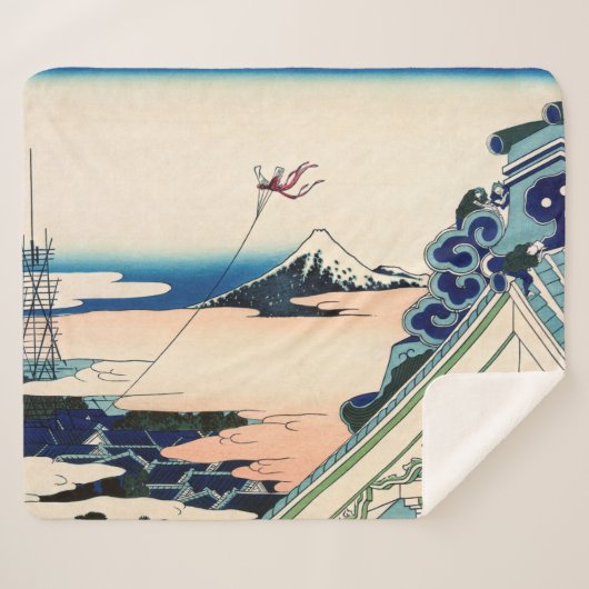 葛飾北斎 – 江戸浅草本願寺 シェルパブランケット (正面(横))