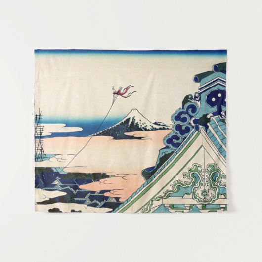 葛飾北斎 – 江戸浅草本願寺 タペストリー (正面(横))