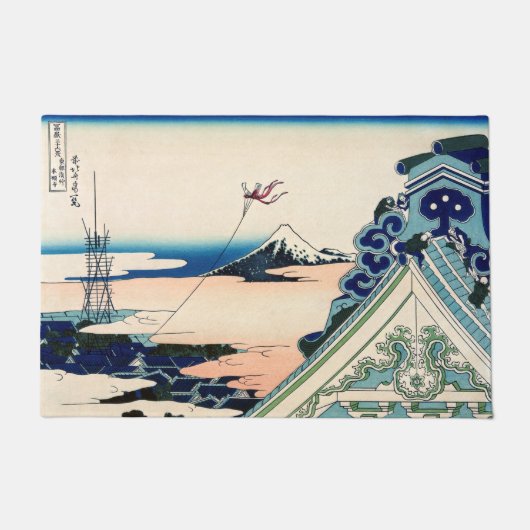 葛飾北斎 – 江戸浅草本願寺 ドアマット (正面)
