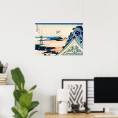 葛飾北斎 – 江戸浅草本願寺 ポスター (ホームオフィス)