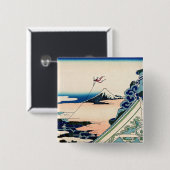 葛飾北斎 – 江戸浅草本願寺 缶バッジ (正面&裏面)