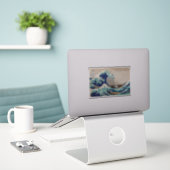 葛飾北斎『波』 シール (デスク上のノートパソコン)