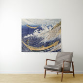 葛飾北斎。海波 タペストリー (インサイチュ(横))