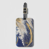 葛飾北斎。海波 ラゲッジタグ (正面縦)