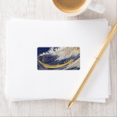 葛飾北斎。海波 ラベル (インサイチュ)