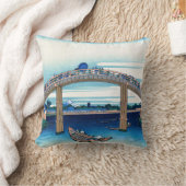 葛飾北斎 – 深川万年橋下 クッション (ブランケット)