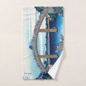 葛飾北斎 – 深川万年橋下 バスタオルセット (ハンドタオル)