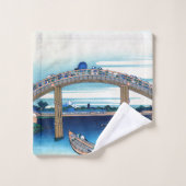 葛飾北斎 – 深川万年橋下 バスタオルセット (ウォッシュタオル)