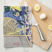 葛飾北斎 – 温田の水車場 キッチンタオル (四つ折り)