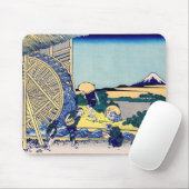 葛飾北斎 – 温田の水車場 マウスパッド (マウス)