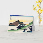 葛飾北斎 - 犬目峠, 甲州 カード (黄色い花)