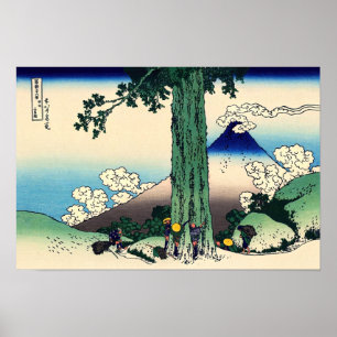 葛飾北斎 - 甲州三嶌越 ポスター