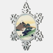 葛飾北斎。甲斐国犬目峠 スノーフレークピューターオーナメント (右)