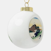 葛飾北斎。甲斐国犬目峠 セラミックボールオーナメント (左)