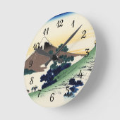葛飾北斎。甲斐国犬目峠 ラウンド壁時計 (傾斜)