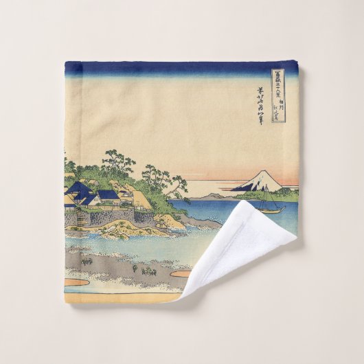 葛飾北斎 相模国江の島 ウォッシュタオル (ウォッシュタオル)
