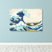 葛飾北斎 - 神奈川沖の大波 キャンバスプリント (インサイチュ (ウッドフロア))