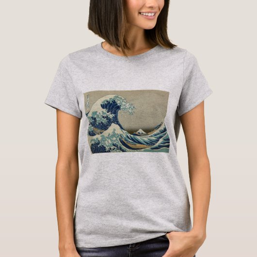 葛飾北斎:神奈川沖浪裏 Tシャツ (正面)