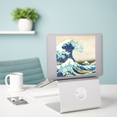 葛飾北斎 – 神奈川素晴らしの波 シール (デスク上のノートパソコン)