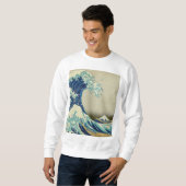 葛飾北斎 – 神奈川素晴らしの波 スウェットシャツ (正面フル)