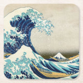 葛飾北斎 – 神奈川素晴らしの波 スクエアペーパーコースター (正面)