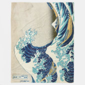 葛飾北斎 – 神奈川素晴らしの波 フリースブランケット (正面)