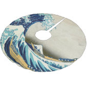 葛飾北斎 – 神奈川素晴らしの波 ブラッシュドポリエステルツリースカート (アングル)