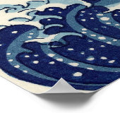 葛飾北斎 – 神奈川素晴らしの波 ポスター (角)