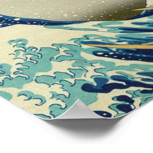 葛飾北斎 – 神奈川素晴らしの波 ポスター (角)