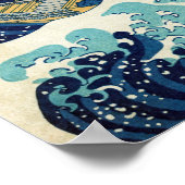 葛飾北斎 – 神奈川素晴らしの波 ポスター (角)