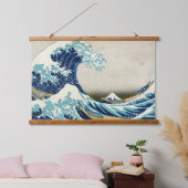 葛飾北斎 – 神奈川素晴らしの波 吊り下げ型タペストリー (寝室)