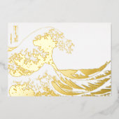 葛飾北斎 – 神奈川素晴らしの波 箔シーズンカード (正面)