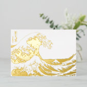 葛飾北斎 – 神奈川素晴らしの波 箔シーズンカード (立ち正面)