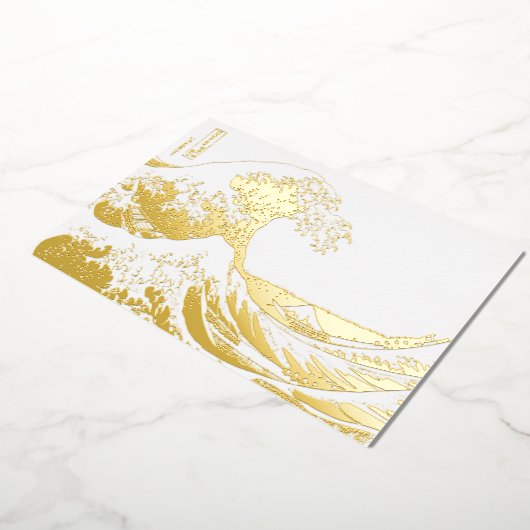 葛飾北斎 – 神奈川素晴らしの波 箔シーズンカード (回転した状態)