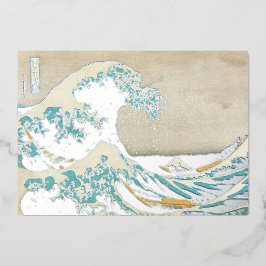 葛飾北斎 – 神奈川素晴らしの波 箔シーズンカード