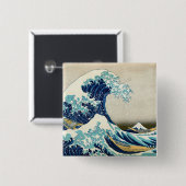 葛飾北斎 – 神奈川素晴らしの波 缶バッジ (正面&裏面)