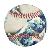 葛飾北斎 – 神奈川素晴らしの波 野球ボール (裏面)