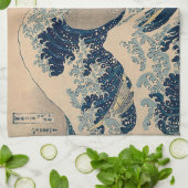 葛飾北斎。神奈川素晴らし沖の波 キッチンタオル (折り畳み)